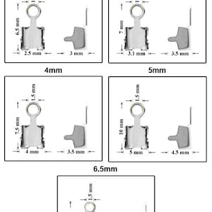 Terminators d'extrémités de cupchain en métal pour cupchains avec cristaux de pierres rondes en forme de chaton PP14, PP18, PP24, PP32, SS29 Résultats image 2