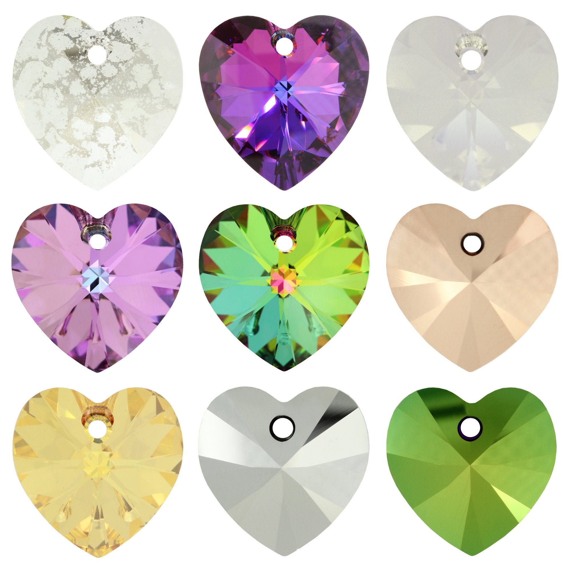 Swarovski Crystal 6228 XILION Heart Pendants - Genuine - 10mm, 14mm a…