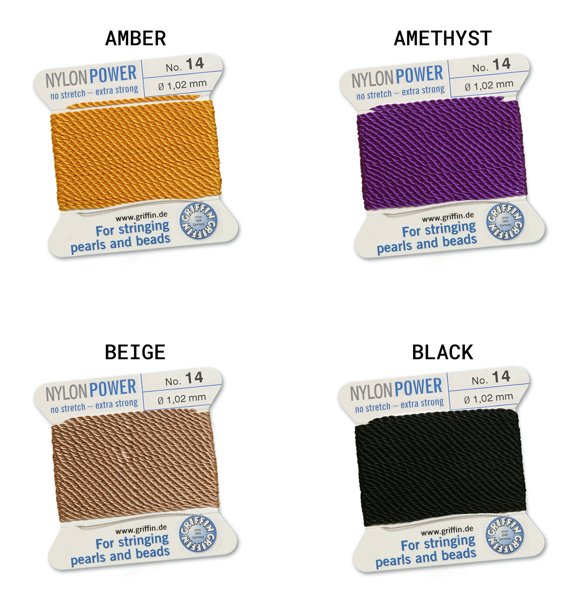 Pearl Cord, Griffin Nylonpower Dark Red With Needle, Nylon, 2 M