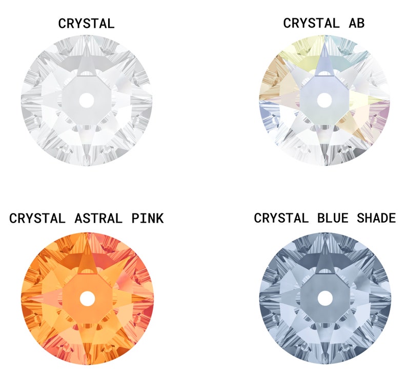 PRIMERO Crystals 3188 Lochrose Highest Quality Sew-On Stones Made in Austria Flat Back Crystals 1 Hole For Sewing & Embellishing zdjęcie 4