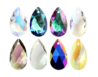 AUREA Crystals A6106 Pear Pendants Crystals - Various Crystal Colors - Center Drilled Pendants - Popular Pear Shape Crystal - Jewelry Making