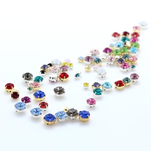 Preciosa Chaton en copa metálica para coser: para la creación de joyas, cristales de vidrio checo, auténtica Preciosa