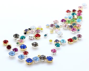 Preciosa Chaton in Sew-On Metal Cup: for Jewelry Making, Czech Glass Crystals, Genuine Preciosa