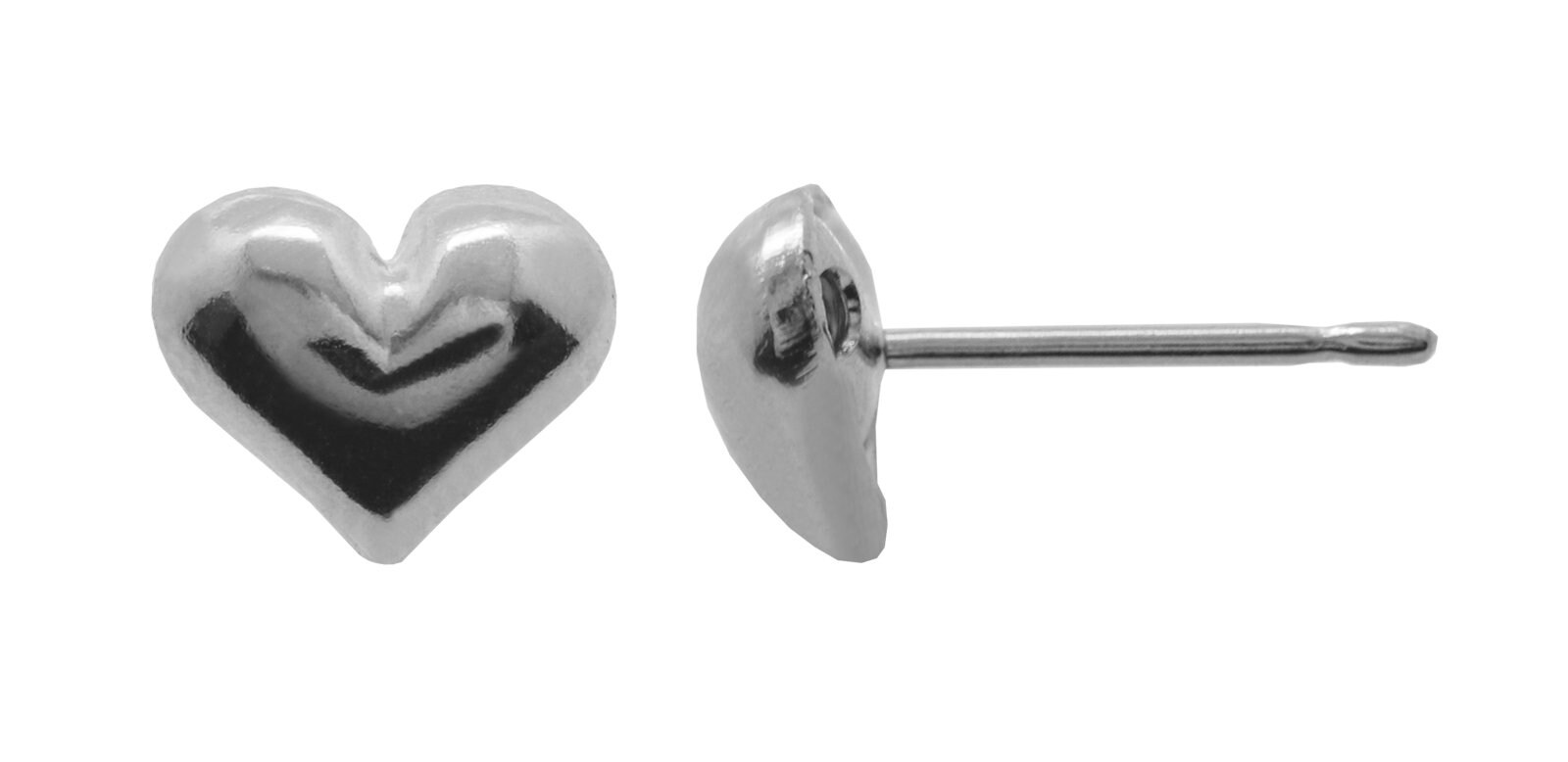 2315) 4 Pezzi Orecchini a Perno a Forma di Cuore in Ottone