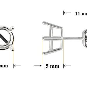 Örhängen i 925 sterlingsilver med stift: Chatonkristallinfattningar 7mm