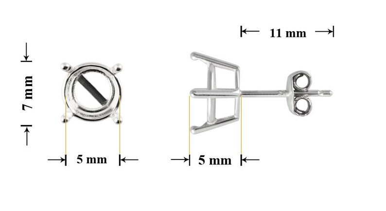 Örhängen i 925 sterlingsilver med stift: Chatonkristallinfattningar 7mm