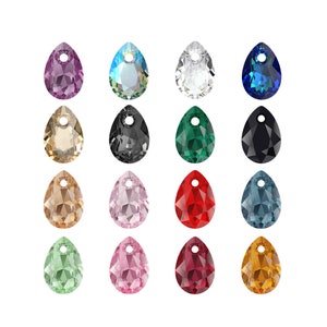 6433 Birnen-Schnitt-Primero-Kristallanhänger - Swarovski Alternative - in der Mitte gebohrtes Birnen-Form-Kristallanhängern - für die Schmuckherstellung