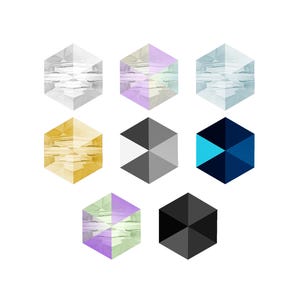 5060 Hexagon Spike Primero Kristallperlen - vollständig gebohrte Kristallperlen - Swarovski Alternative - Kristallfarben - Hexagon-Formperlen