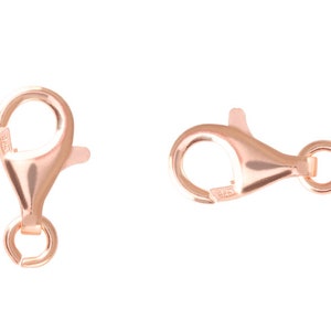 925 Silver Clasps with Open Jump Ring Various sizes with different platings Jewelry Making Findings Rose gold plated