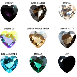 Cristaux AUREA A4827 coeur pierres fantaisies cristaux taille 27 mm différentes couleurs strass en cristal forme de coeur populaire fabrication de bijoux image 4