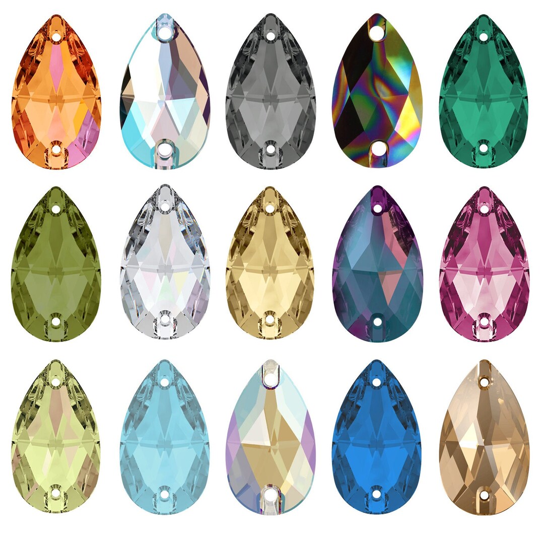 PRIMERO Crystal 3230 Pear Drop Flat Sew-on Stones Crystals Various Colors  in 12mm, 18mm & 28mm Sizes for Sewing on Fabric - Etsy