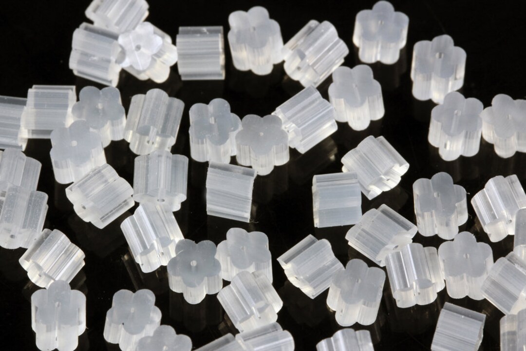 Rubber Silicone Ear Nuts Backs Clear Transparent - 4x3mm Size, 0.5mm ...