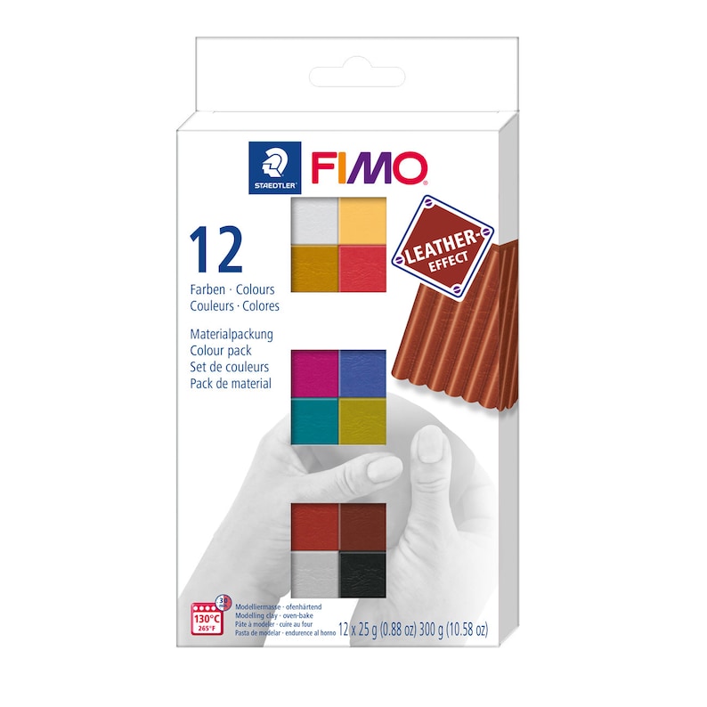 FIMO Leather Effect Polymer Clay: 12 Color Pack - Etsy