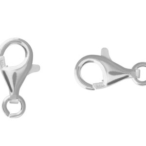 925 Silver Clasps with Open Jump Ring Various sizes with different platings Jewelry Making Findings Rhodium plated