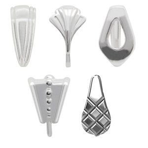 925 Silver Bails with Open Large Loop - Different styles and sizes - Jewelry Pendants - Jewelry making - Connect findings, attach crystals