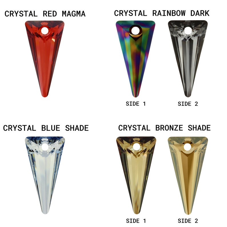 PRIMERO Crystals 6480 Spike Pendenti in cristallo di altissima qualità Prodotto in Austria Pendenti a punta con foro centrale per la creazione di gioielli immagine 5