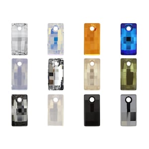 6696 Urban Primero Crystals Pendants - Swarovski Alternative - Center Drilled Urban Rectangle Crystal Pendants - for Jewelry Making