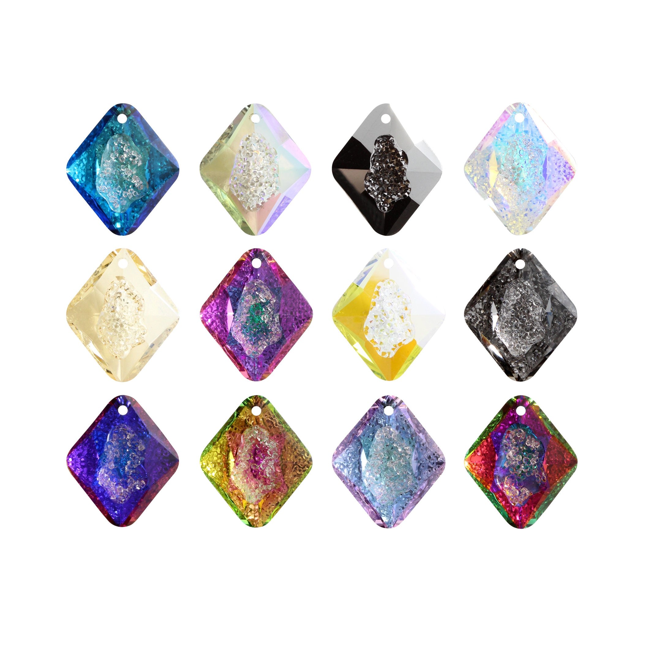 A6926 Rhombus Pendants Aurea Crystals - Center Drilled