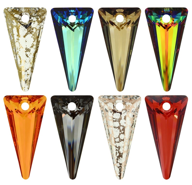 PRIMERO Crystals 6480 Spike Pendenti in cristallo di altissima qualità Prodotto in Austria Pendenti a punta con foro centrale per la creazione di gioielli immagine 1