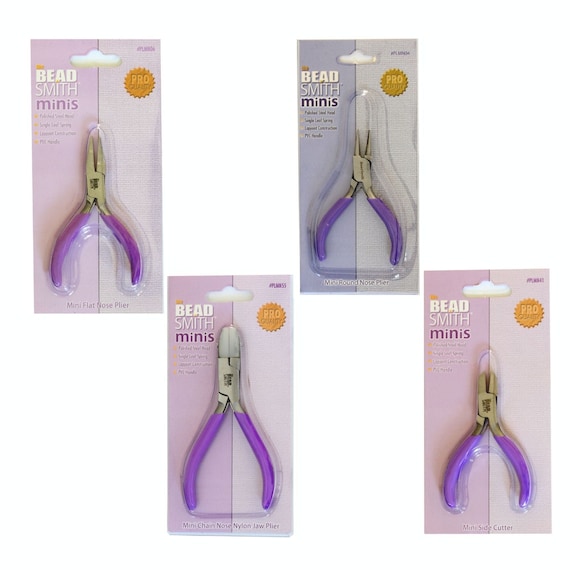 Beadsmith Mini Pliers for Beaders On the go Flat Nose Nylon Jaw