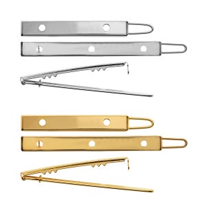 Barrettes de sécurité en laiton en métal Tailles 50 mm, 64 mm Plaqué or et argent Le paquet comprend 1 pièce Accessoires pour cheveux Embellissements pour cheveux image 1