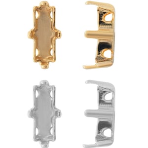 Peut inclure: Deux ensembles de montures métalliques pour sertir des pierres. Un ensemble est en or et l'autre en argent.