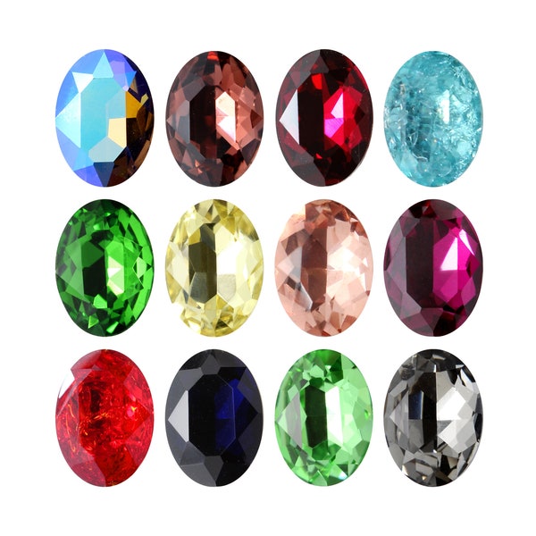 AUREA Crystals A4120 Oval - Fancy Stones Crystals - Simple Crystal Colors - Crystals Rhinestones - Popular Oval Shape - Jewelry Making