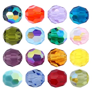 Preciosa Round Simple Crystal Beads - Fully Drilled Crystal Beads - Genuine Preciosa Crystals - Crystal Colors - Popular Round Shape Beads