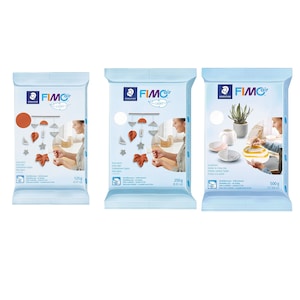 FIMO® Air Light Polymer Modelling Clay - Air-drying or Microwave hardening - Popular Terracotta, White colors - 125g, 250g or 500g Blocks