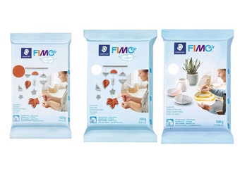 Pâte à modeler polymère légère FIMO® - Séchage à l'air libre ou durcissement au micro-ondes - Terre cuite populaire, couleurs blanches - Blocs de 125 g, 250 g ou 500 g