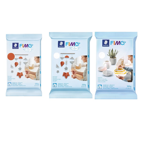 Pâte à modeler polymère légère FIMO® - Séchage à l'air libre ou durcissement au micro-ondes - Terre cuite populaire, couleurs blanches - Blocs de 125 g, 250 g ou 500 g