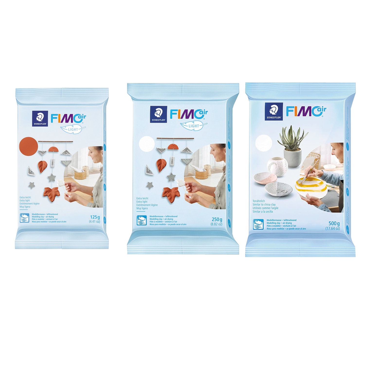 Buy FIMO® Air Light Polymer Modelling Clay Air-drying or Microwave  Hardening Popular Terracotta, White Colors 125g, 250g or 500g Blocks Online  in India 