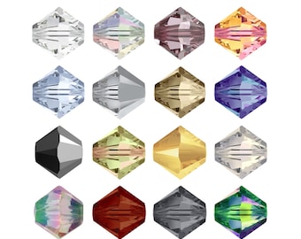 5328 Bicone Primero Crystals Beads - Fully Drilled Crystal Beads - Swarovski Alternative - Crystal Colors - Popular Bicone Shape Beads