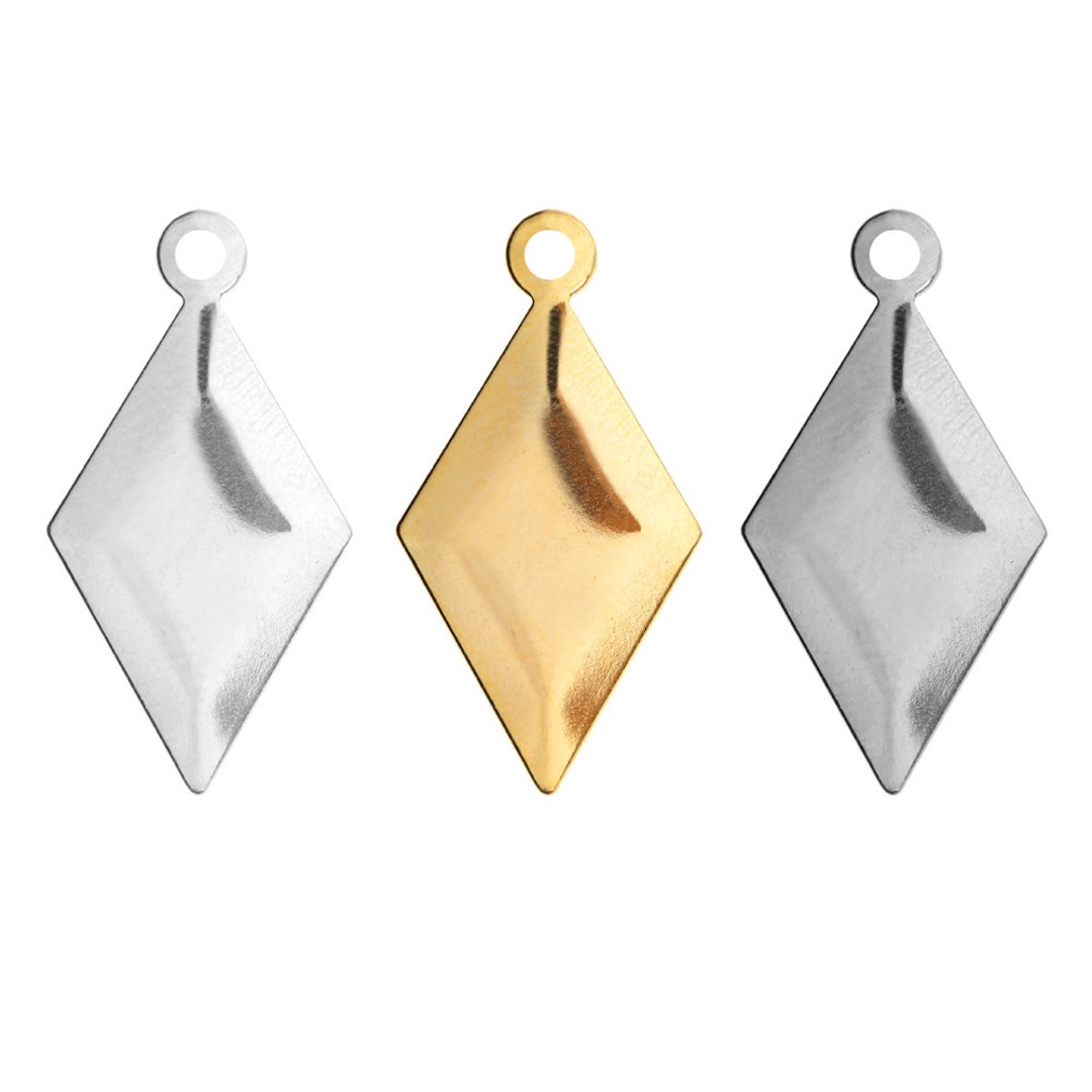 Iron Metal Charm Bails - Rhombus Shape Charms - 22x11.5m Size ...
