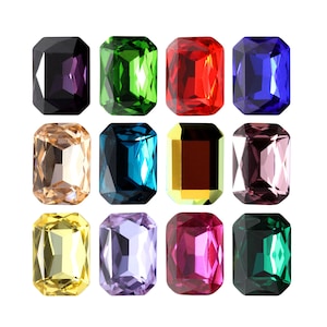 A4627 Octagon Fancy Stones Aurea Crystals - Faceted Back Crystals for Pre-Set Cavities - Crystals for Jewelry Making, Stone Setting, Gluing