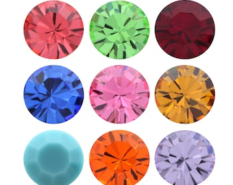 PRECIOSA Crystals 431 11 111/615 Chaton MAXIMA Round Stones Crystals - Genuine - Different Plain Colors - Pointed Back Round Crystal Stones