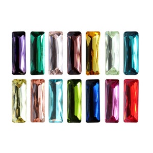 A4547 Princess Baguette Fancy Stones Aurea Crystals - Faceted Back Crystals for Pre-Set Cavities - Crystals for Jewelry Making, Gluing