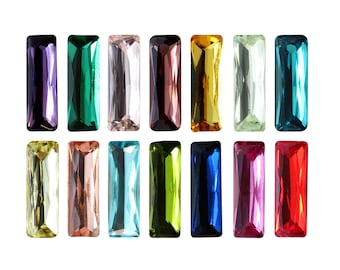 AUREA Crystals A4547 Princess Baguette - Cristalli con pietre fantasia - Colori cristalli semplici - Cristalli popolari a forma di baguette - Creazione di gioielli