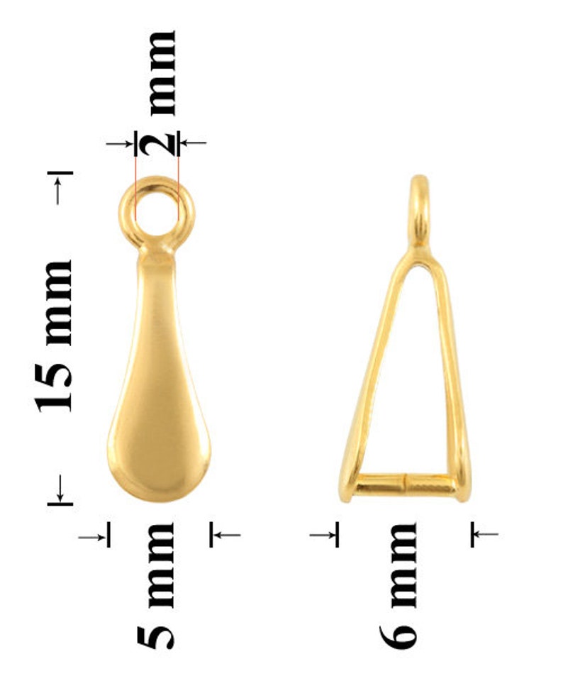 925 Silver Pinch Bails Size 15x5mm Silver Pendant Bail Etsy