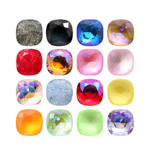 AUREA Cristalli A4470 Rotondo Quadrato - Cristalli di pietre fantasia - Vari colori di cristallo - Strass - Forma quadrata popolare - Creazione di gioielli