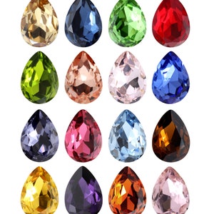 AUREA Crystals A4320 Pear Drop - Fancy Stones Crystals - More Simple Colors - Crystal Rhinestones - Popular Pear Shape - Jewelry Making