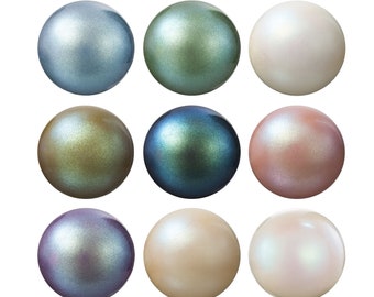 PRECIOSA Crystals 131 10 011 Round Shape MAXIMA Nacre Pearls - Fully Drilled Bead - Genuine - Pearlescent Effect Colors - Many Popular Sizes