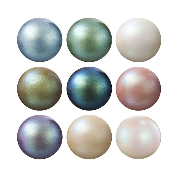 PRECIOSA Crystals 131 10 011 Round Shape MAXIMA Nacre Pearls - Fully Drilled Bead - Genuine - Pearlescent Effect Colors - Many Popular Sizes