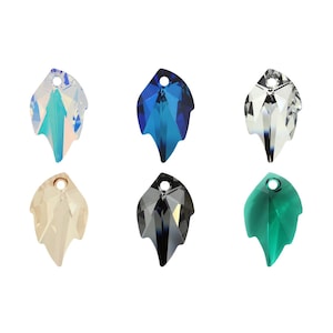6735 Leaf Primero Crystals Pendants - Swarovski Alternative - Center Drilled Leaf Shape Crystal Pendants - for Jewelry Making