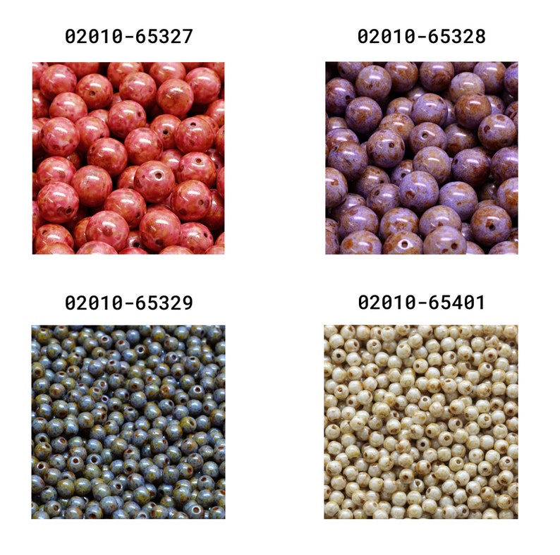 Rutkovsky 111-19001 Round Druck Pressed Glass Beads 3mm, 4mm, 6mm, 8mm, 10mm Sizes Bead Packs in Grams Czech Glass Many Colors image 4