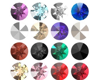 Swarovski 1185 Pointed Chaton Round Stones - Loose Swarovski Crystals for Jewelry Making, Embroidery, Sewing