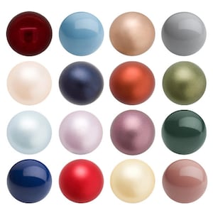 PRECIOSA Crystals 131 80 012 Button Shape Nacre Pearls - Half Drilled - Genuine - Gem Colors & Pearl Effects - 6mm, 8mm, 10mm, 16mm sizes
