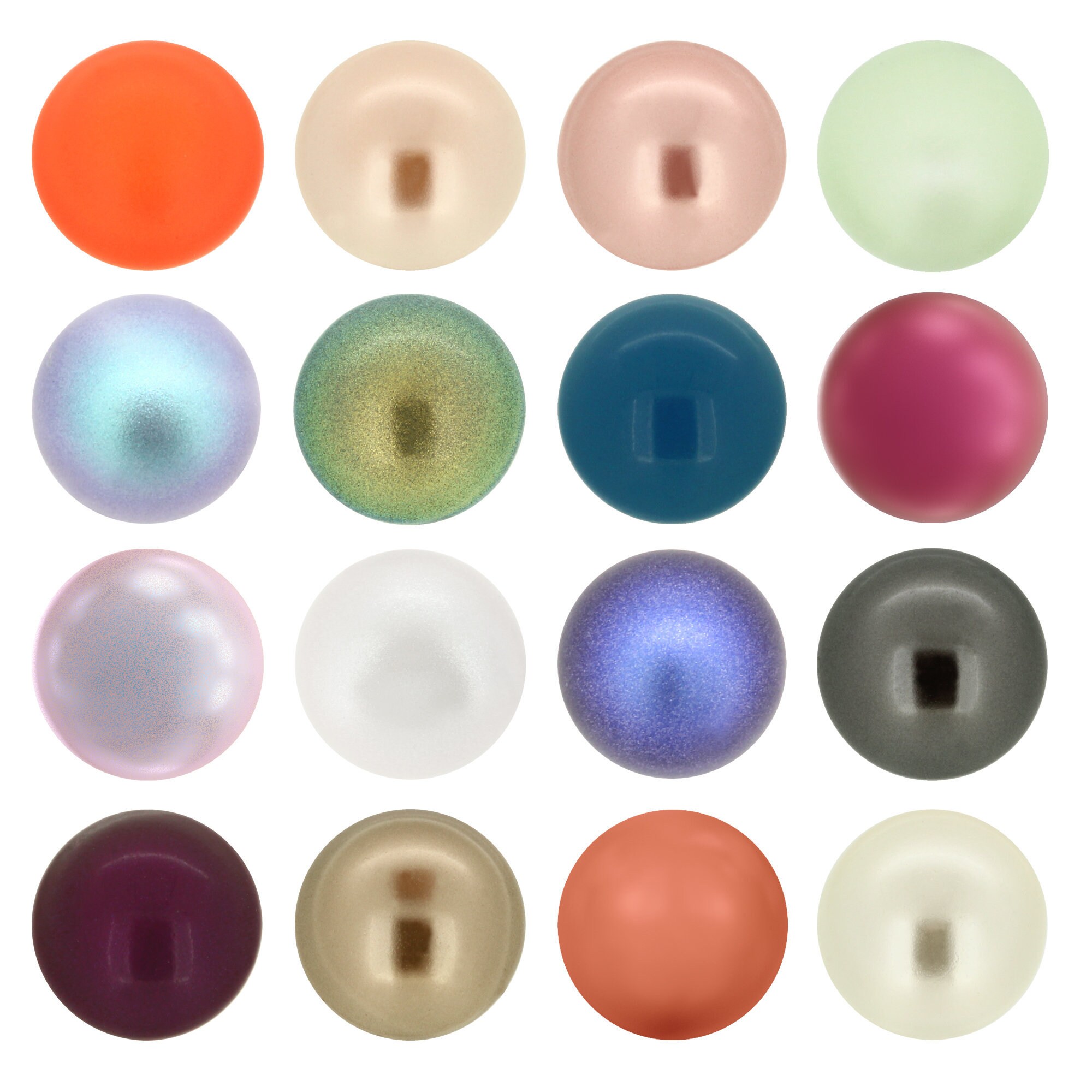 Swarovski Crystal 5817 Round Cabochon Half Drilled Pearl Beads - Genu…