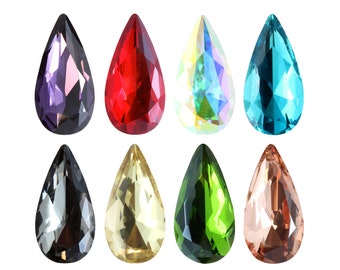 AUREA Crystals A4322 Lágrima - Cristales de piedras elegantes - Varios colores - Diamantes de imitación de cristal - Forma de lágrima popular - Fabricación de joyas