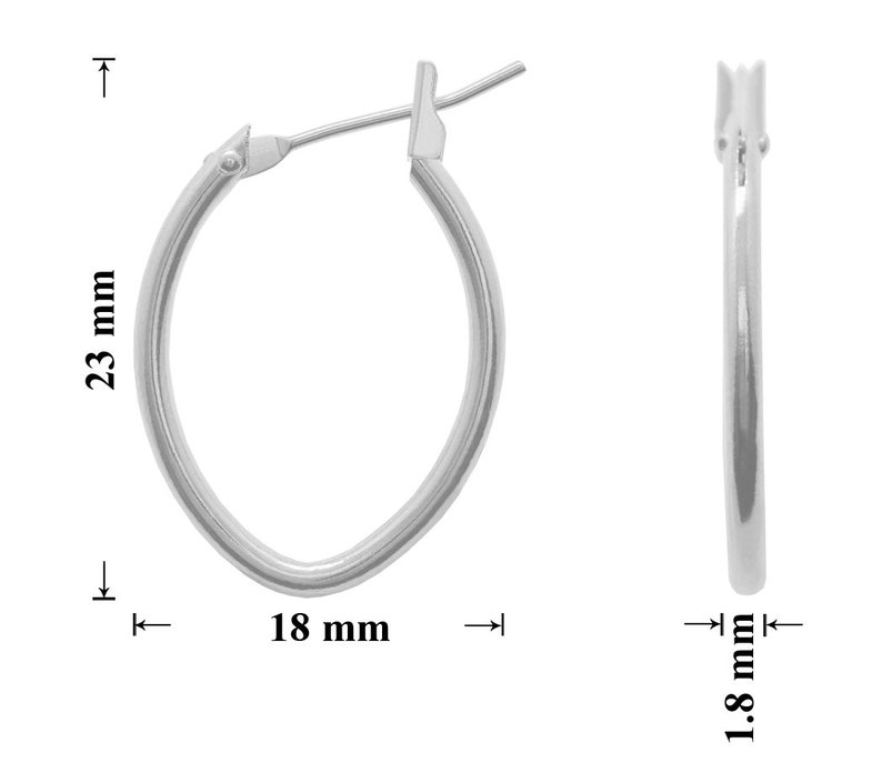 Rose Gold 23x18mm Size Brass Metal Safety Oval Hoops Earrings Gold 1 pair Jewelry Making Findings Rhodium color Silver plated